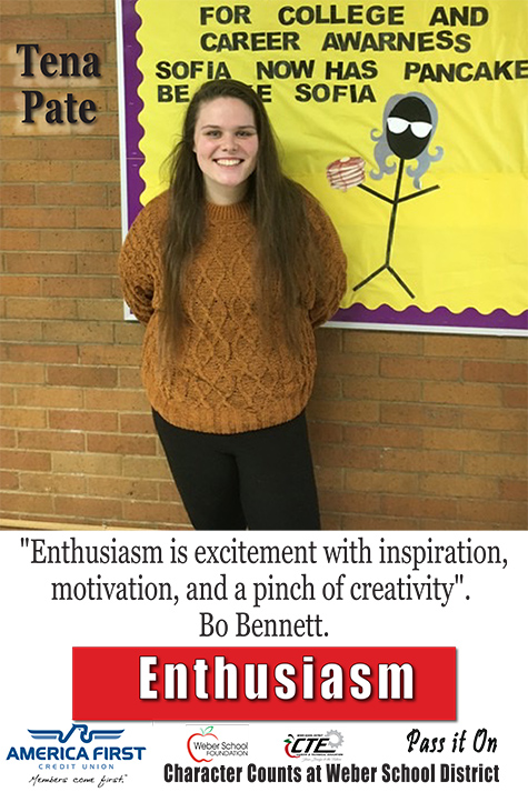 Tena Pate - Enthusiasm - "Enthusiasm is excitement with inspiration, motivation, and a pinch of creativity". -Bo Bennett