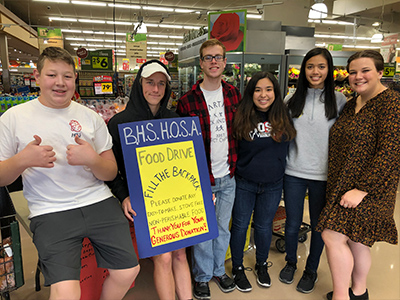 BHS Students advertise for fill the backpack event