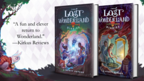 A photo of series book covers. A fun and clever return to Wonderland - Kirkus Reviews