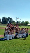 Sand Ridge wins the district baseball championship after an undefeated season